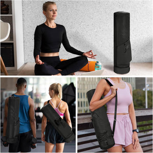 Cryotex Yoga Mat Bag, Full Zip Cargo Yoga Mat Carrier Bag with Drawstring Water Bottle Pocket and Bottom Wet Pocket