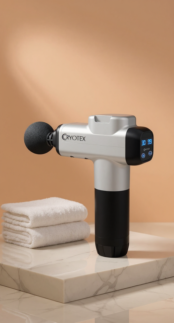 Cryotex Dual Massage Gun Set with 8 Turkish Towels – Deep Tissue Muscle Recovery & Holiday Gift Bundle