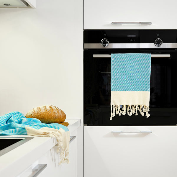 Mykonos Turkish Hand Towel Set of 2 - 40x19 Inches 100% Pure Cotton Exclusive