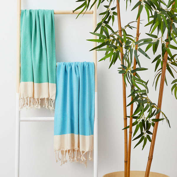 Mykonos Turkish Hand Towel Set of 2 - 40x19 Inches 100% Pure Cotton Exclusive